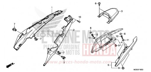MOULURE DE SIEGE NC700SC de 2012